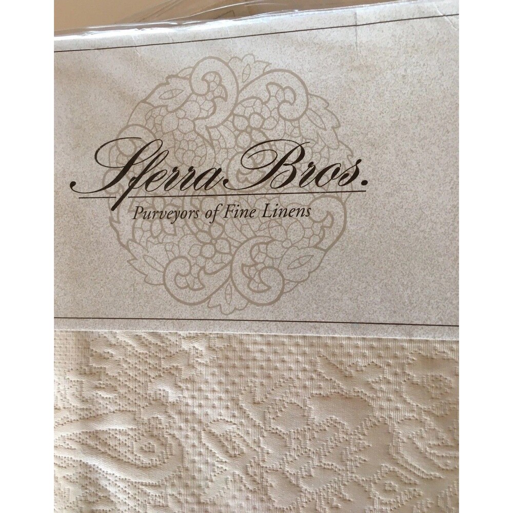 NEW Set Of 2 SFERRA BROS IVORY RIBBON BOWS Standard Pillow Sham Cotton Matelasse